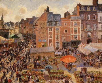 La feria Dieppe tarde soleada 1901 Camille Pissarro parisino Pinturas al óleo
